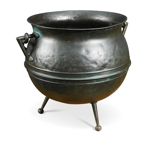 Lot 501 - W.A.S. Benson, a copper cauldron shaped coal scuttle