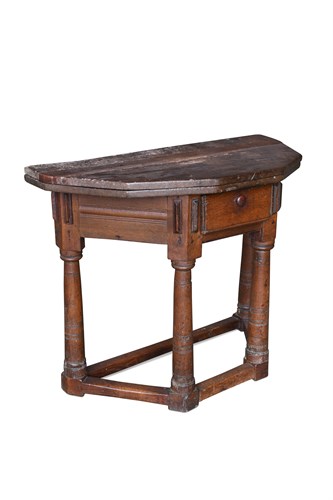 Lot 527 - A 17th century oak credence table