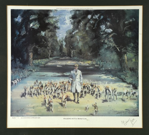 Lot 46 - Michael Lyne, walking out, colour print,...