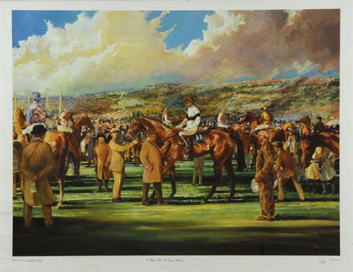 Lot 59 - Tod Ramos, The Paddock, colour print, artists...