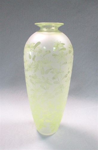 Lot 23 - Amanda Louden, (Australian, 20th/21st century), a handblown and sandblasted glass vase