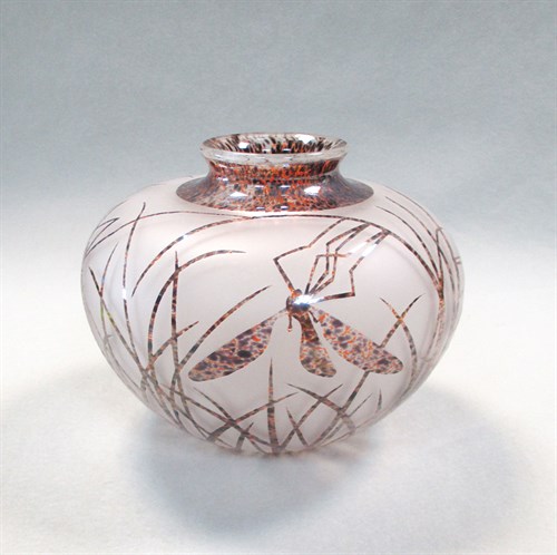 Lot 24 - Amanda Louden, (Australian, 20th/21st century), a handblown and sandblasted glass vase