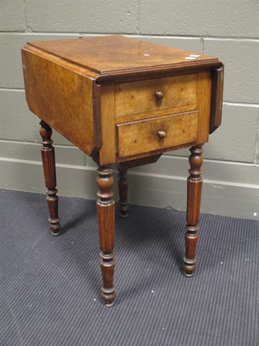 Lot 429 - An early Victorian burr walnut veneered drop...
