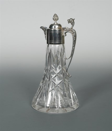 Lot 434 - A 20th century silver mounted cut glass claret jug
