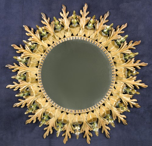 Lot 195 - A mid-century gilt metal sunburst mirror