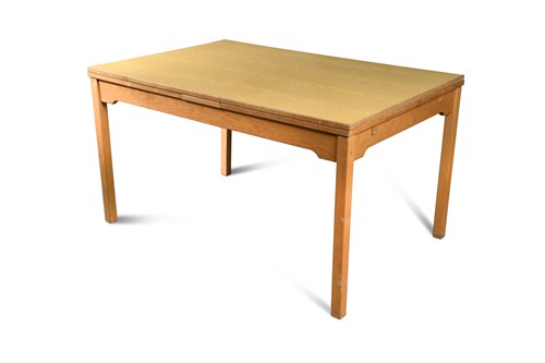 Lot 193 - A set of eight Danish oak faced laminate stacking dining chairs