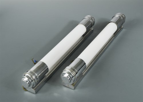 Lot 96 - A pair of Art Deco tubular chrome wall lights