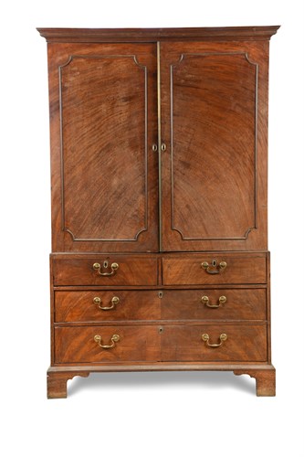 Lot 628 - An early George III mahogany press