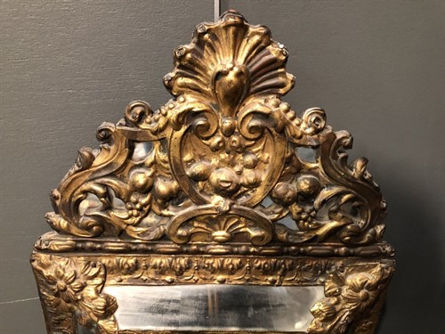 Lot 446 - A pair of Dutch gilt brass wall mirrors