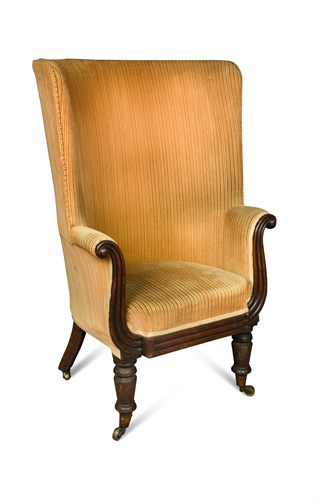 Lot 662 - A William IV barrel back armchair