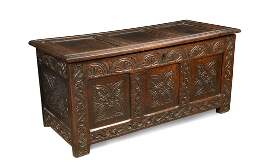 Lot 535 - A late 17th century oak coffer
