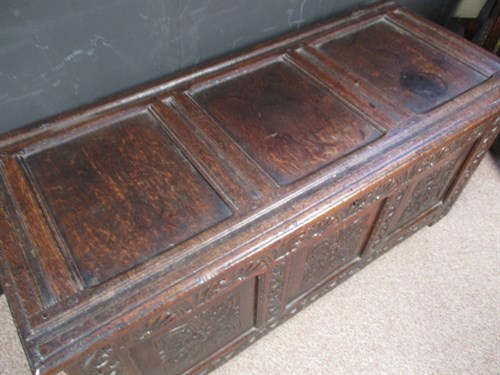 Lot 535 - A late 17th century oak coffer