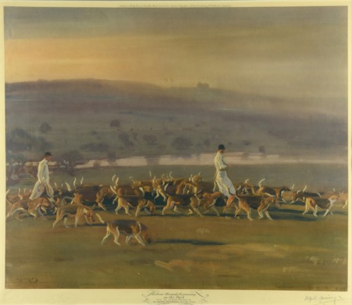 Lot 74 - Sir Alfred Munnings, The Belvoir Hounds,...