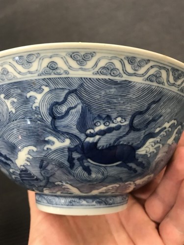 Lot 72 - A Chinese blue and white porcelain bowl, Daoguang (1820-50)