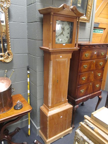 Lot 448 - A pine longcase clock by Bassett Wadhurst...