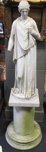 Lot 420 - A marble figure of a classical female figure...