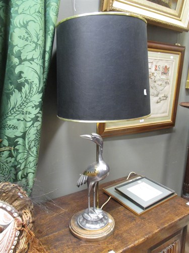 Lot 432 - Two modern lamps, one with crane to base (A/F)...