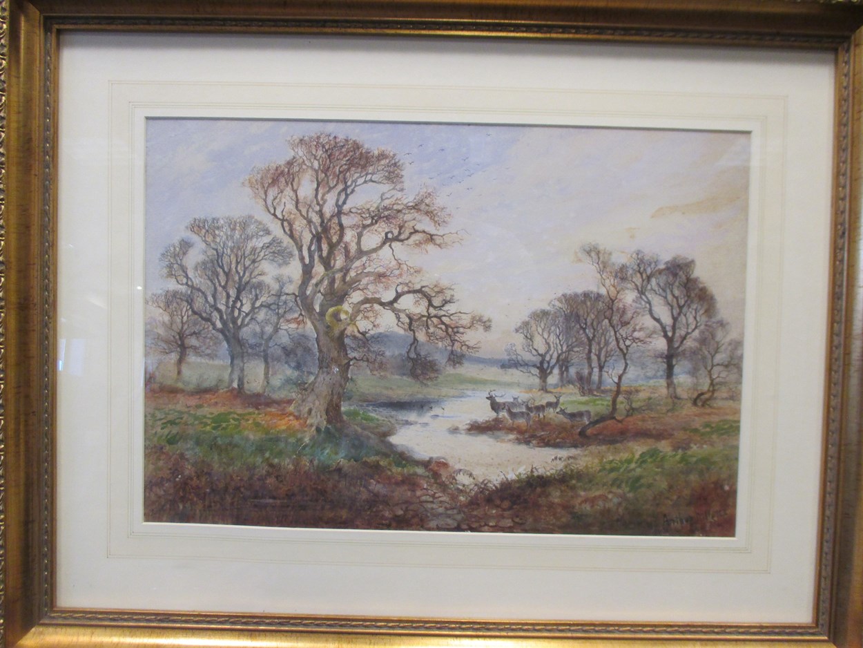 Lot 533 - Arthur Willett (British, 1868–1951), Deer In...