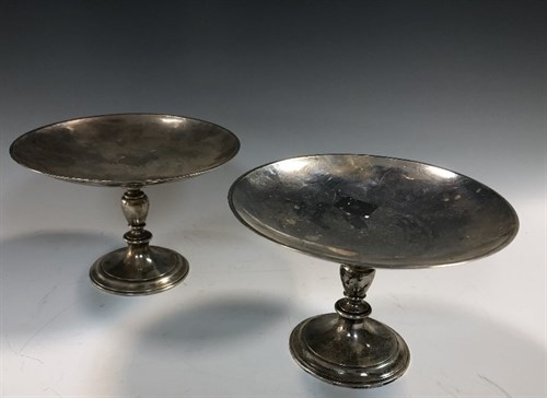 Lot 168 - Tiffany & Co., a pair of small silver tazzas
