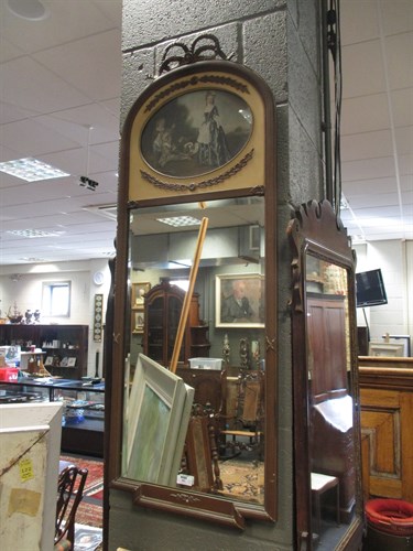Lot 482 - An Edwardian pier mirror and two other mirrors...