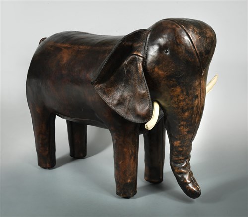 Lot 310 - A leather Elephant footstool by Omersa