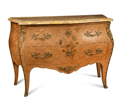 Lot 566 - A Louis XV revival kingwood and parquetry commode