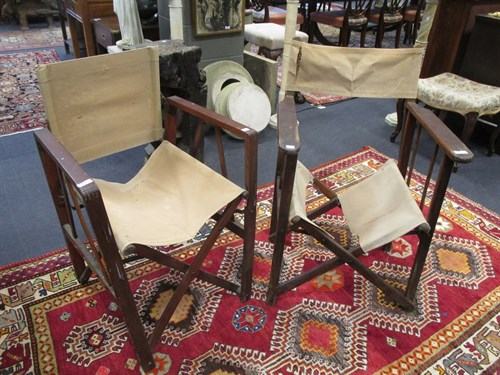Lot 476 - Three 1930's fold out chairs (3)