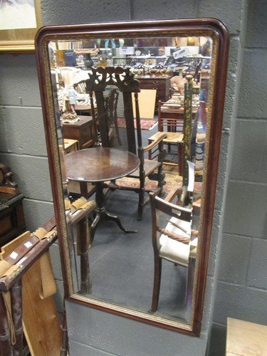Lot 468 - An 18th century mahogany framed wall mirror,...
