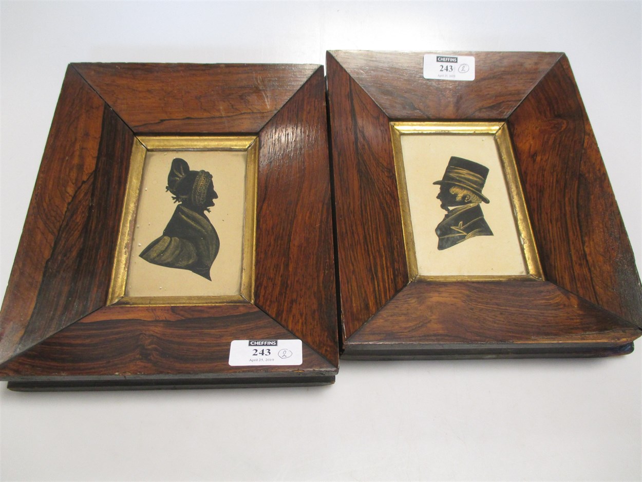 Lot 243 - A pair of 19th century miniatures in a...