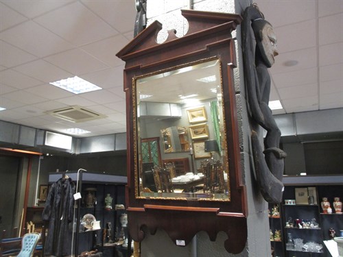 Lot 503 - A late Victorian mahogany framed wall mirror...