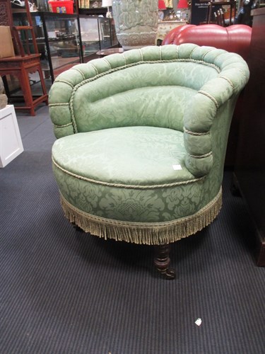 Lot 408 - A pair of Victorian tub armchairs, upholstered...