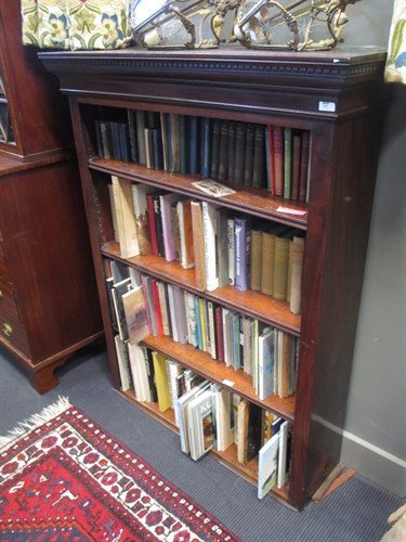 Lot 438 - A late Victorian mahogany open front bookcase...