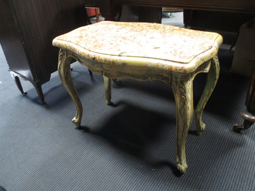 Lot 413 - A French breche d'alep marble top low...