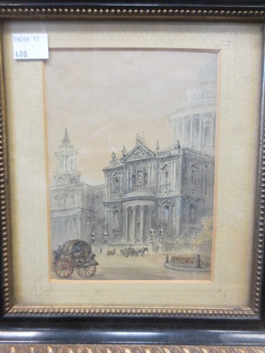 Lot 438 - St Paul's, London, pencil and wash study