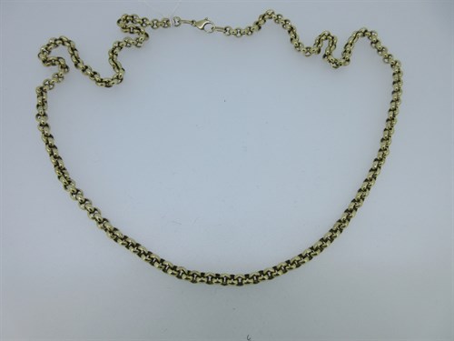 Lot 123 - A belcher link chain necklace which tests for 9ct gold