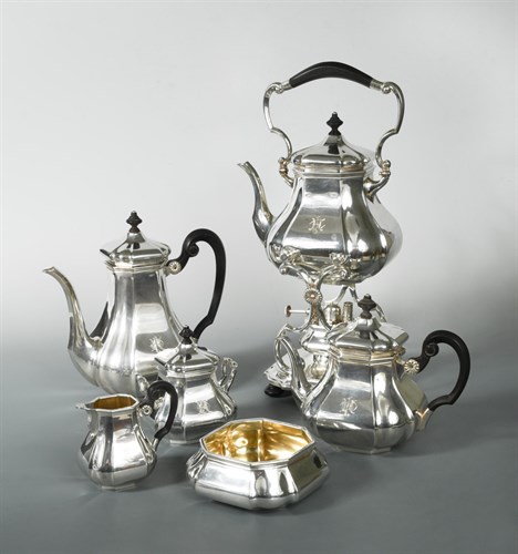 Lot 306 - A German metalwares silver six piece tea and coffee set