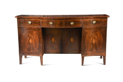 Lot 574 - A George III mahogany kneehole sideboard