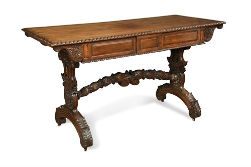Lot 614 - A 19th century Anglo-Indian carved hardwood centre table
