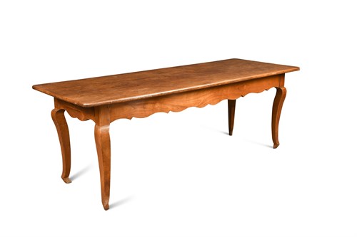 Lot 666 - A 19th century French cherry wood refectory table