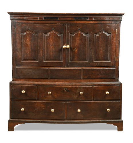 Lot 531 - An 18th century Welsh oak housekeeper's cupboard