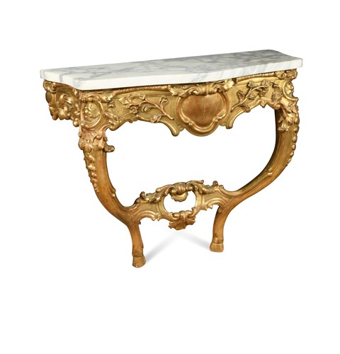 Lot 631 - An 18th century giltwood console table