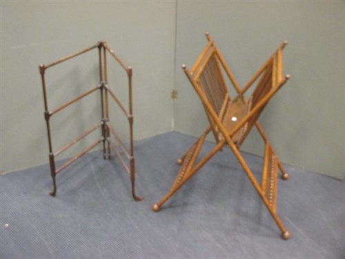 Lot 443 - A folding folio stand, faux bamboo turned...