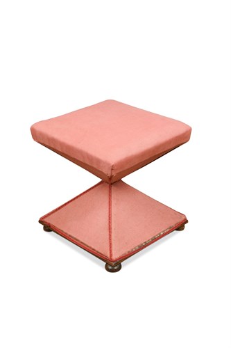 Lot 657 - An Irish shaped upholstered stool with rosewood base