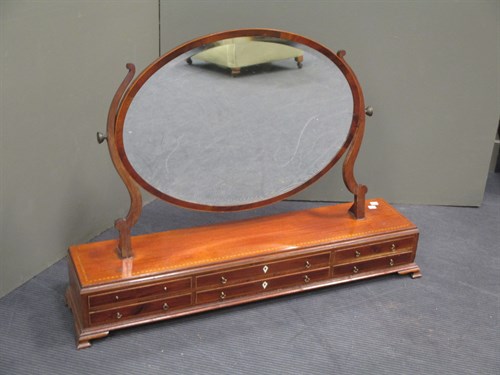 Lot 464 - An Edwardian mahogany and inlaid dressing...