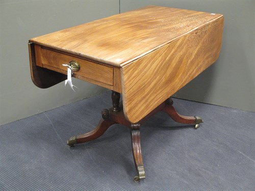Lot 469 - Regency mahogany Pembroke table on platform...