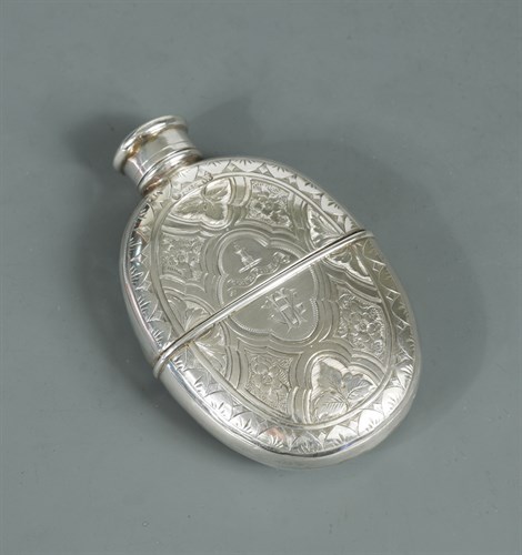 Lot 381 - A Victorian silver spirit flask