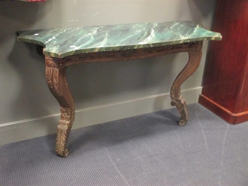 Lot 505 - Louis XVI style carved gilt wood console table,...
