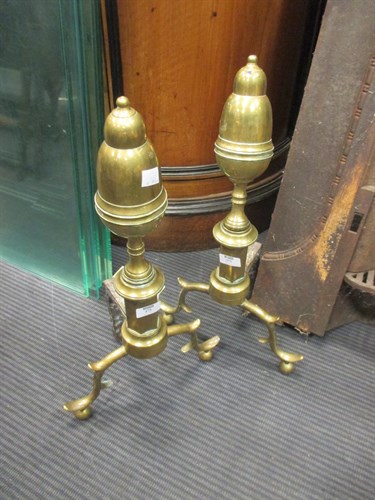 Lot 475 - A pair of 19th century American (?) brass and...