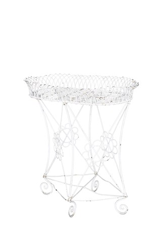 Lot 685 - A Victorian painted wirework conservatory plant stand
