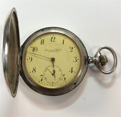 Lot 255 - IWC - A continental silver full hunter pocket watch